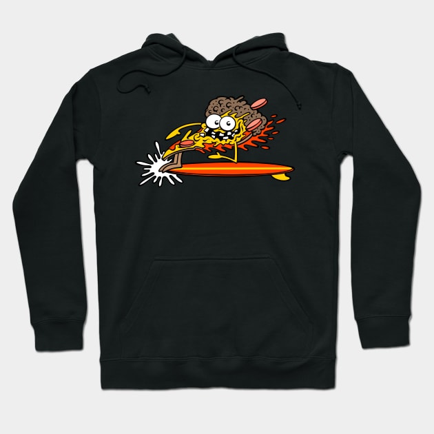 Surfing pizza! Hoodie by Joe Tamponi